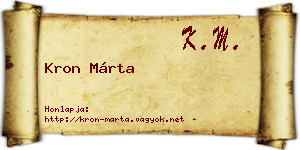 Kron Márta névjegykártya